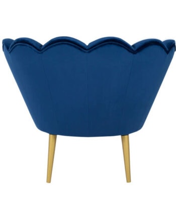 Navy Pearl Shell Lounge Chair – Glamour Velvet Muszelka Armchair