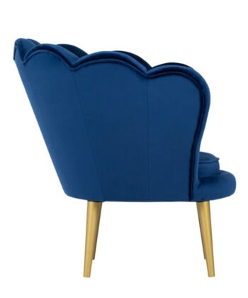 Navy Pearl Shell Lounge Chair – Glamour Velvet Muszelka Armchair