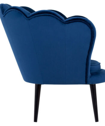 Navy Pearl Shell Lounge Chair – Glamour Velvet Muszelka Armchair