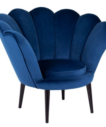 Navy Pearl Shell Lounge Chair – Glamour Velvet Muszelka Armchair