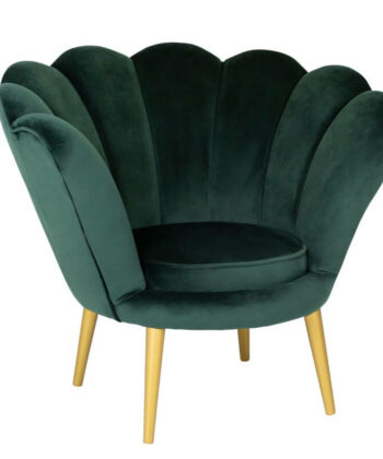 Navy Pearl Shell Lounge Chair – Glamour Velvet Muszelka Armchair