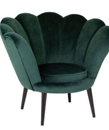 Navy Pearl Shell Lounge Chair – Glamour Velvet Muszelka Armchair