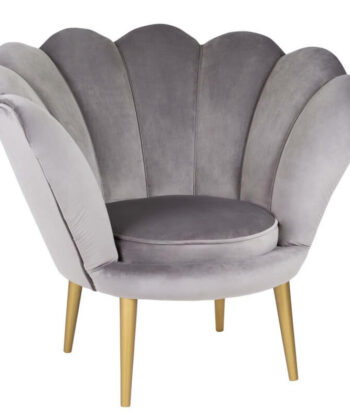 Navy Pearl Shell Lounge Chair – Glamour Velvet Muszelka Armchair