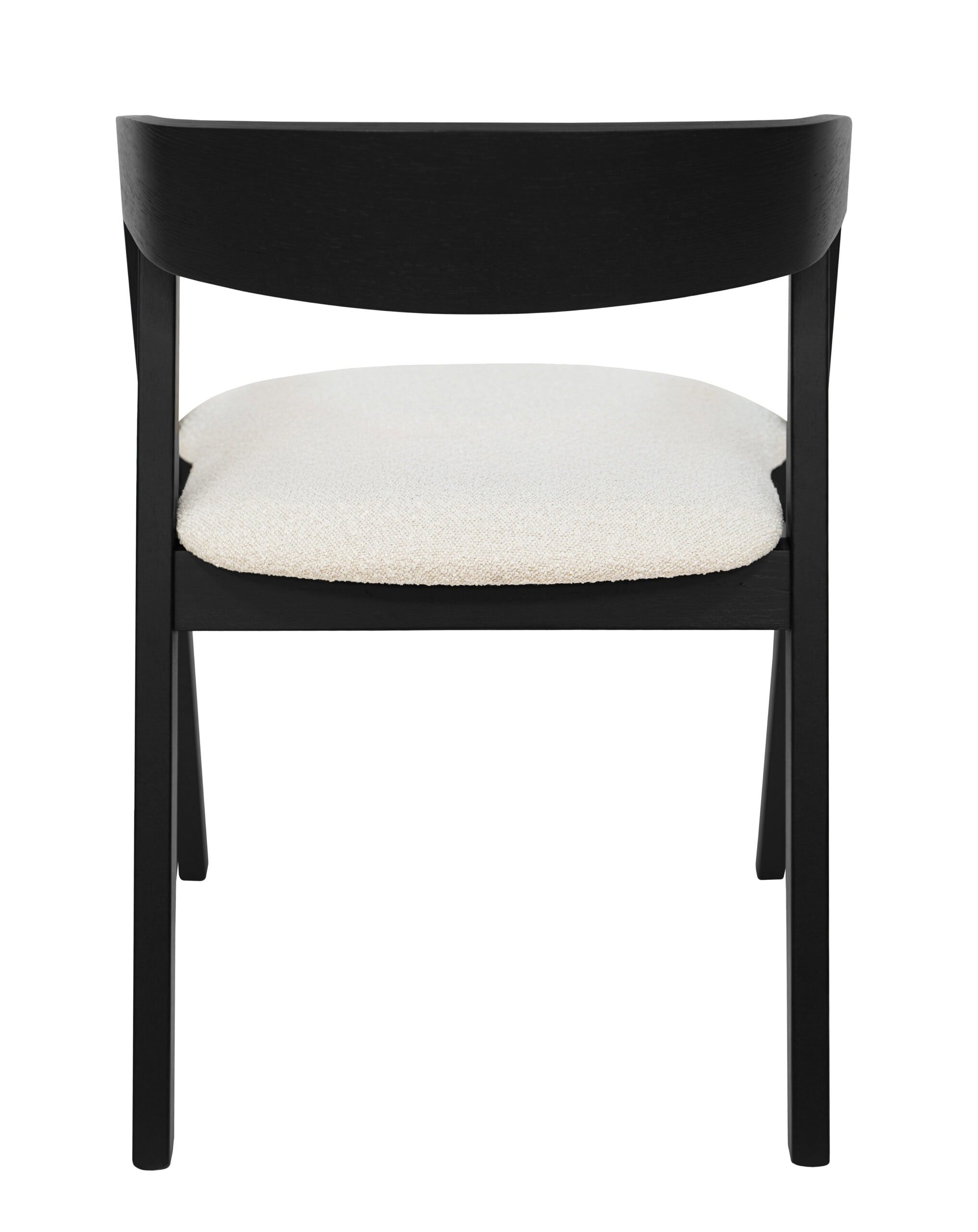 Noir Oak Upholstered Dining Chair – Beige Chenille Seat with Armrests