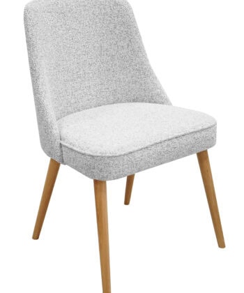 Nordic Ash Grey Dining Chair – Natural Oak Scandinavian Upholstered