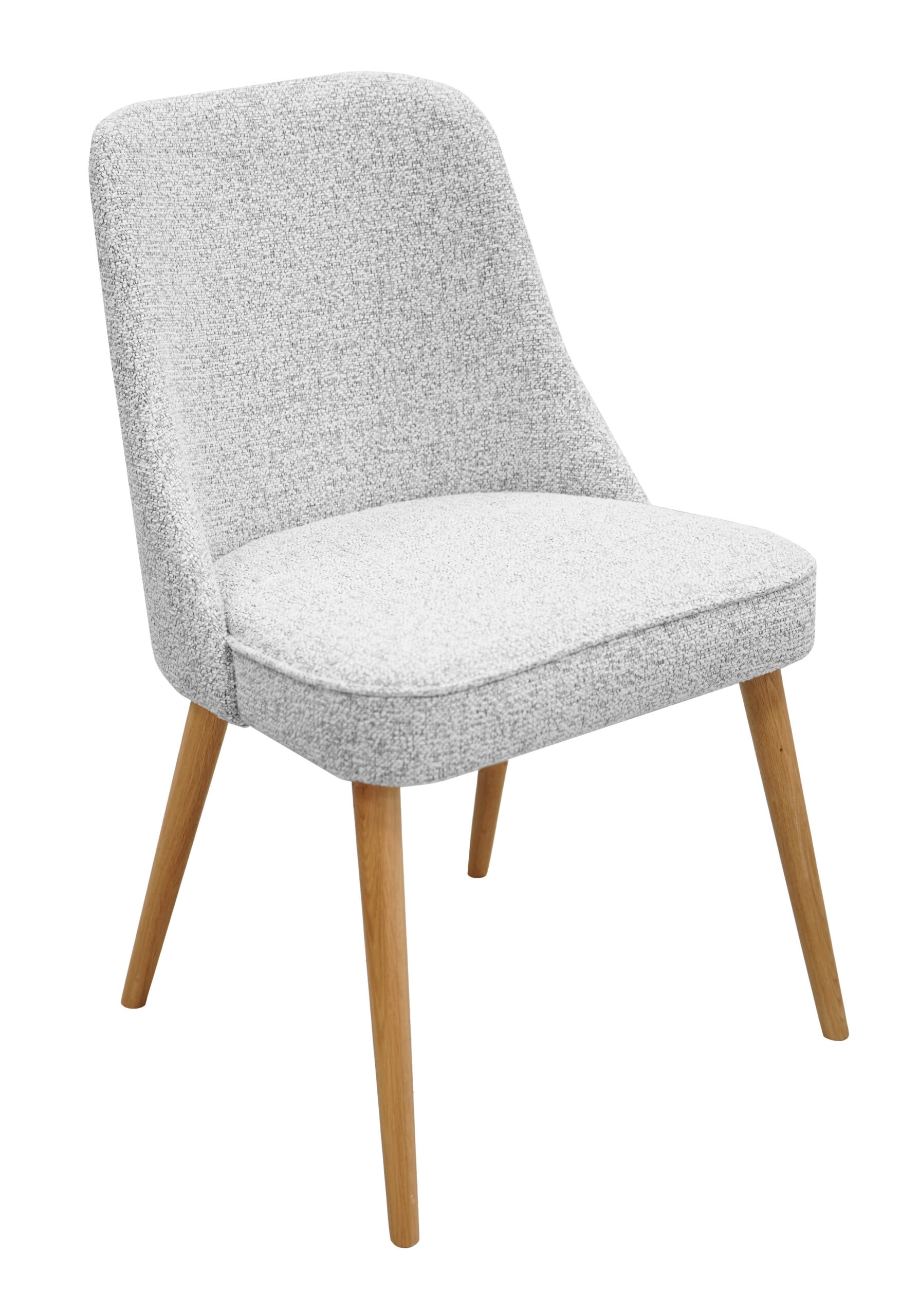 Nordic Ash Grey Dining Chair – Natural Oak Scandinavian Upholstered