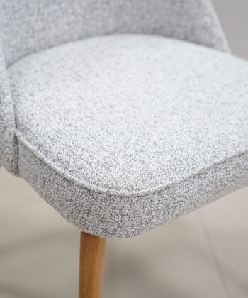 Nordic Ash Grey Dining Chair – Natural Oak Scandinavian Upholstered