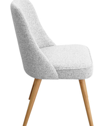 Nordic Ash Grey Dining Chair – Natural Oak Scandinavian Upholstered
