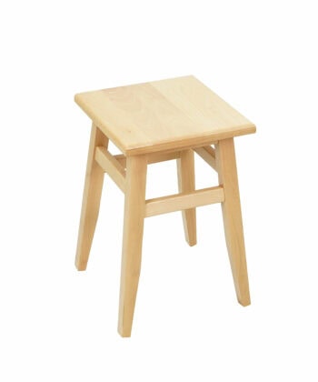 Nordic Glow Beech Stool – Clear Lacquered Natural Beech Square Seat