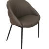 Prestige Diamond Stitch Armchair – Brown Eco-Leather on Black Metal Base