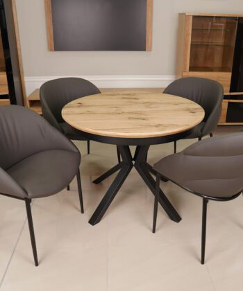 Prestige Diamond Stitch Armchair – Brown Eco-Leather on Black Metal Base
