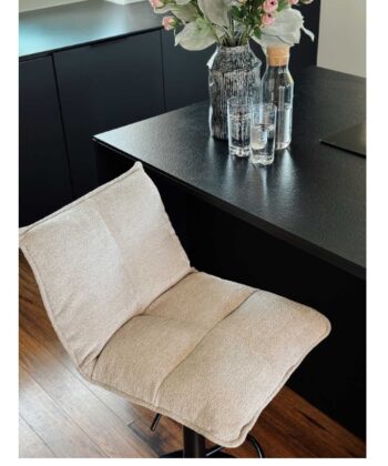 Raven Urban Bar Stool Kos – Dark Grey Chenille Kitchen Counter Chair