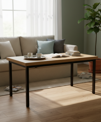 Wotan Forge Coffee Table &ndash; Loft Industrial Oak 110x60x45cm Black Metal Legs