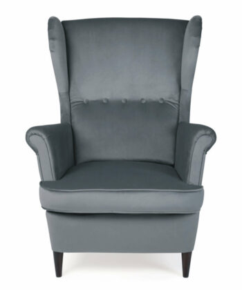 Sapphire Crown Tufted Wingback – Navy Velvet Button-Tufted Lounge Chair