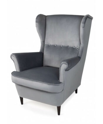Sapphire Crown Tufted Wingback – Navy Velvet Button-Tufted Lounge Chair