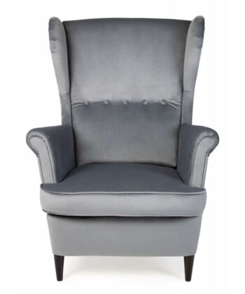 Sapphire Crown Tufted Wingback – Navy Velvet Button-Tufted Lounge Chair