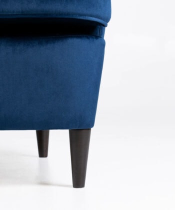 Sapphire Crown Tufted Wingback – Navy Velvet Button-Tufted Lounge Chair