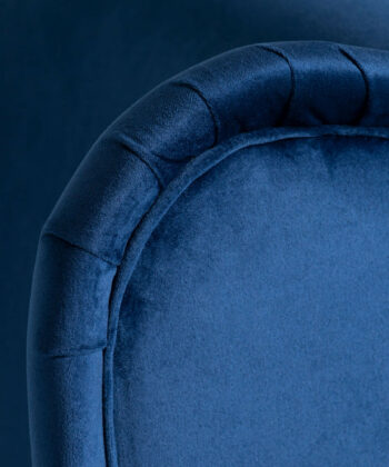 Sapphire Crown Tufted Wingback – Navy Velvet Button-Tufted Lounge Chair