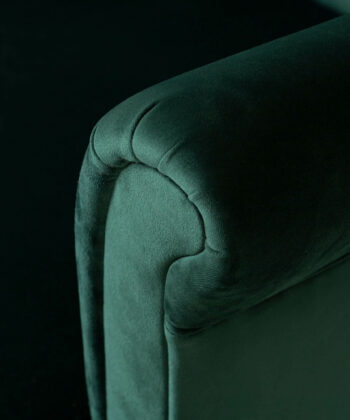 Sapphire Crown Tufted Wingback – Navy Velvet Button-Tufted Lounge Chair