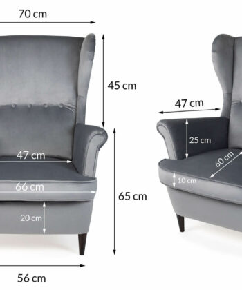 Sapphire Crown Tufted Wingback – Navy Velvet Button-Tufted Lounge Chair