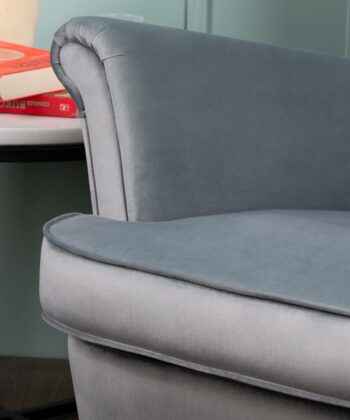 Sapphire Crown Tufted Wingback – Navy Velvet Button-Tufted Lounge Chair