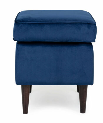 Sapphire Crown Tufted Wingback – Navy Velvet Button-Tufted Lounge Chair