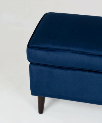 Sapphire Crown Tufted Wingback – Navy Velvet Button-Tufted Lounge Chair