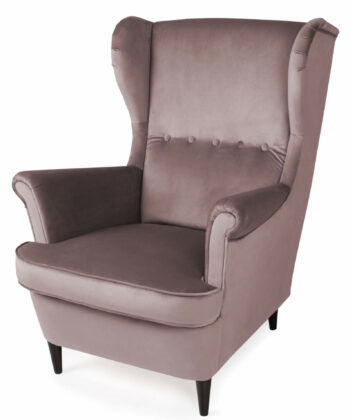 Sapphire Crown Tufted Wingback – Navy Velvet Button-Tufted Lounge Chair