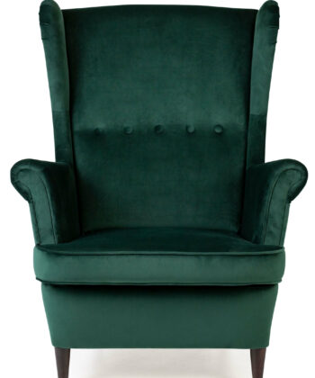 Sapphire Crown Tufted Wingback – Navy Velvet Button-Tufted Lounge Chair
