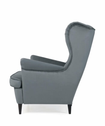 Sapphire Crown Tufted Wingback – Navy Velvet Button-Tufted Lounge Chair