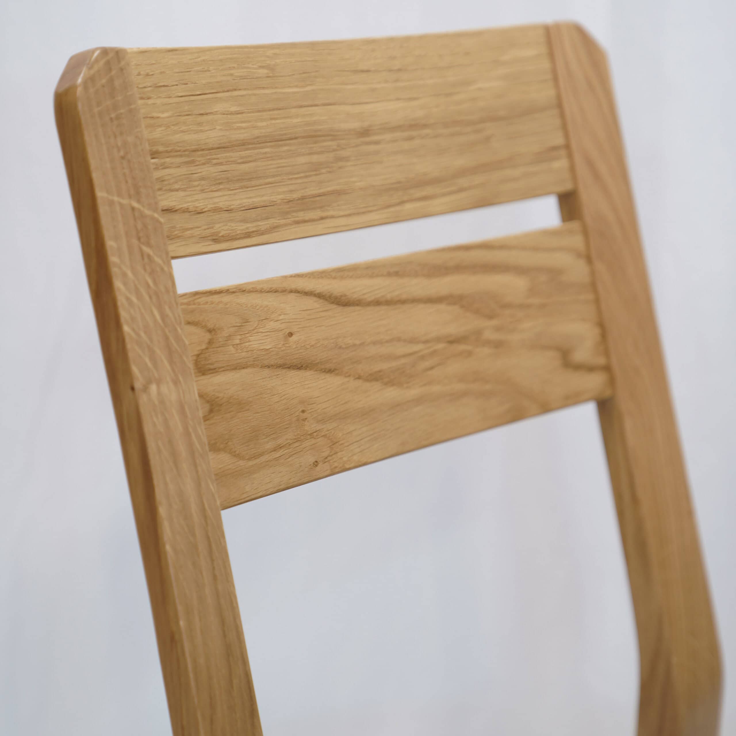 Solid Oak Dining Chair – Black Chenille Upholstered Seat