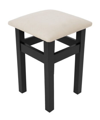 Ebony Whisper Beech Stool – Natural Beech Frame with Black Velvet Seat