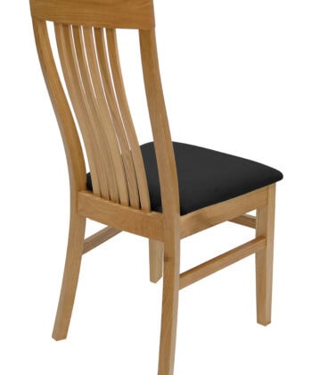 Timeless Oak Harmony Chair – Natural Dąb with Black Chenille Seat