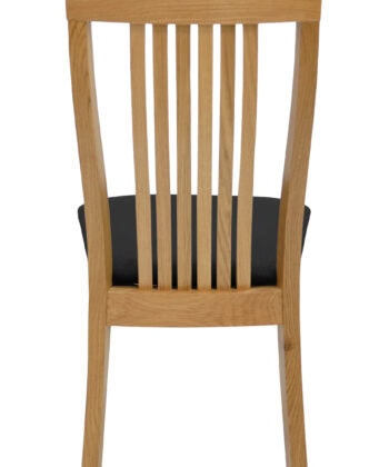 Timeless Oak Harmony Chair – Natural Dąb with Black Chenille Seat