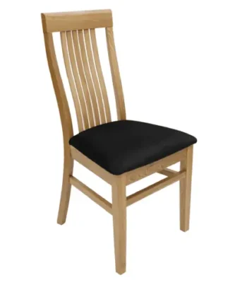 Timeless Oak Harmony Chair &ndash; Natural Dąb with Black Chenille Seat