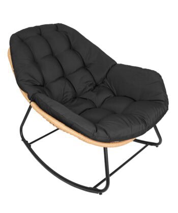 Travis Grey Rattan Rocking Chair – Garden, Terrace and Living Room Relax Seat