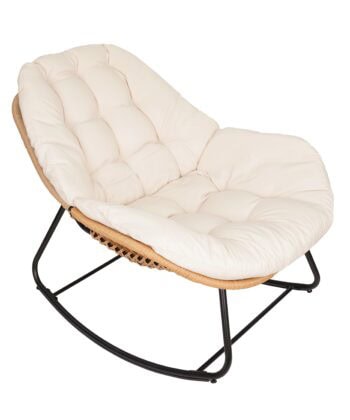 Travis Grey Rattan Rocking Chair – Garden, Terrace and Living Room Relax Seat