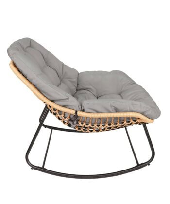 Travis Grey Rattan Rocking Chair – Garden, Terrace and Living Room Relax Seat