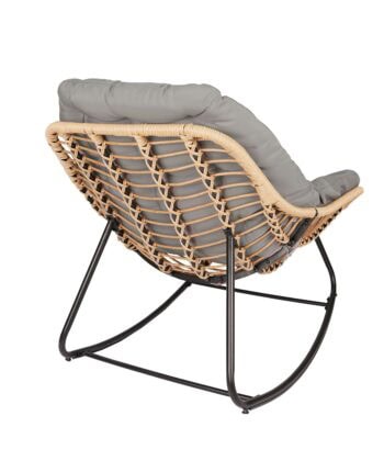 Travis Grey Rattan Rocking Chair – Garden, Terrace and Living Room Relax Seat