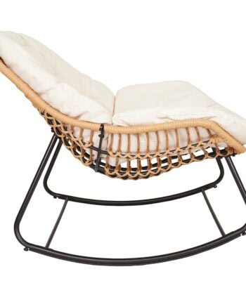 Travis Grey Rattan Rocking Chair – Garden, Terrace and Living Room Relax Seat