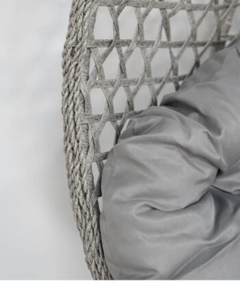 Tropikal Black Hanging Egg Chair – Natural Rattan Cocoon with Cushions