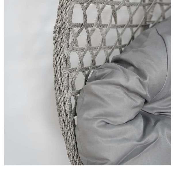 Tropikal Black Hanging Egg Chair – Natural Rattan Cocoon with Cushions