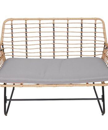 Vermont Grey Rattan Garden Set – 2 Armchairs, Sofa & Glass Table