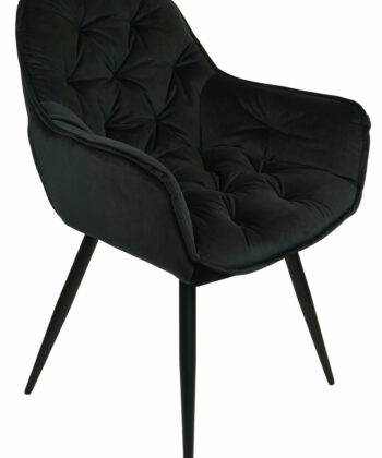 Vitos Black Velvet Dining Chair