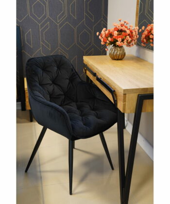 Vitos Black Velvet Dining Chair