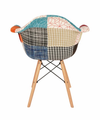 Vivid Mosaic Armchair – Patchwork Polypropylene Scandinavian 62x60x80cm