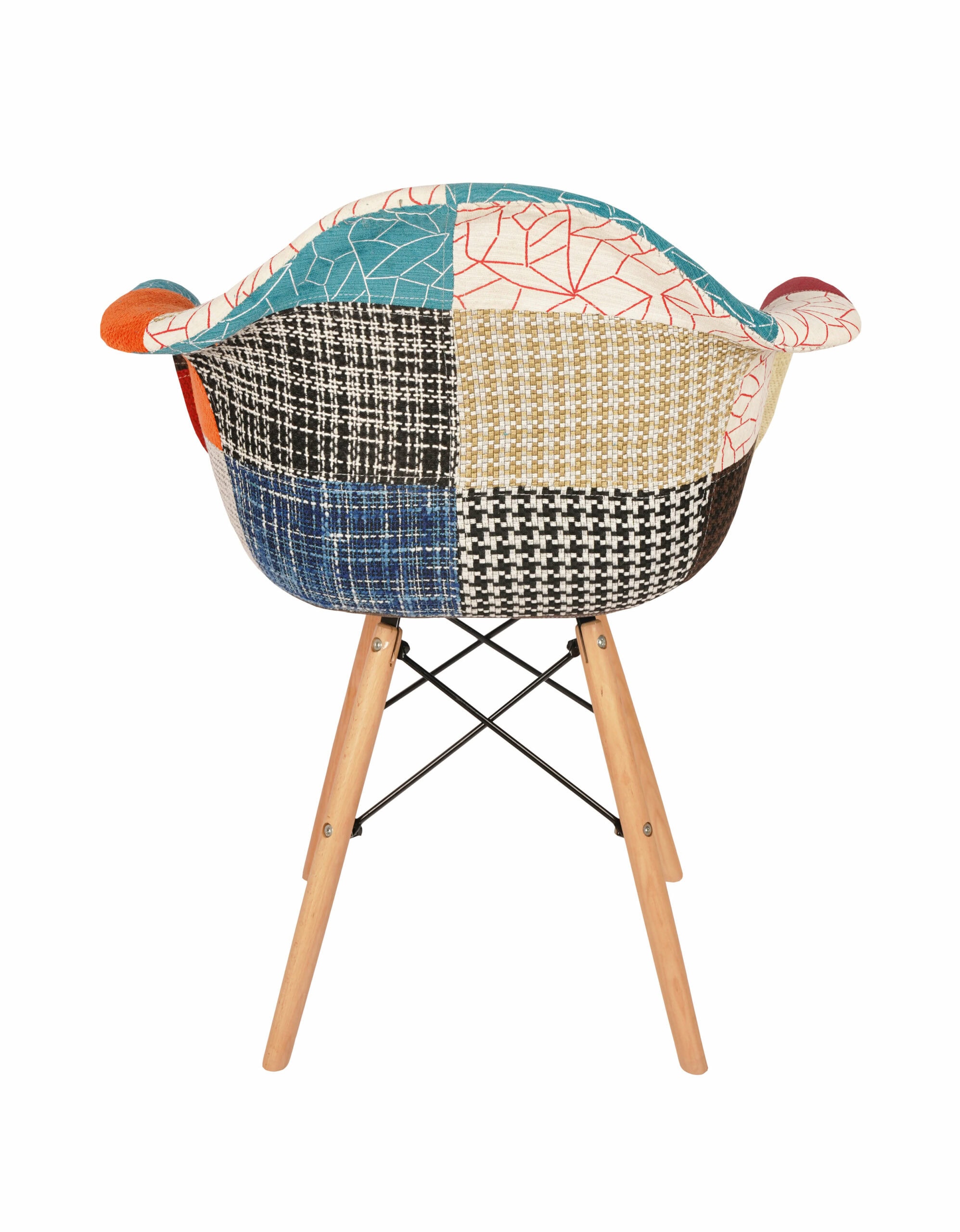 Vivid Mosaic Armchair – Patchwork Polypropylene Scandinavian 62x60x80cm
