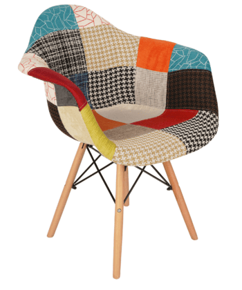 Vivid Mosaic Armchair – Patchwork Polypropylene Scandinavian 62x60x80cm