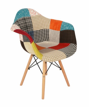 Vivid Mosaic Armchair – Patchwork Polypropylene Scandinavian 62x60x80cm