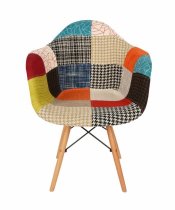 Vivid Mosaic Armchair – Patchwork Polypropylene Scandinavian 62x60x80cm